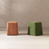 Oliver 16" Tapered Square Upholstered Ottoman, Spice Orange Fleeced Teddy B2719P269259