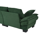 U-Style 85.4" Modern Curved Sofa, Back Upholstered Couch with 2 Decorative Throw Pillows, Corduroy N711P192059C