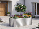 422 Ft Galvanized Steel Raised Garden Bed Outdoor Planter Box for Vegetables Herbs Flowers 11636552