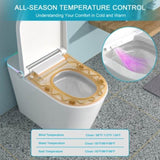 ZUN Smart Toilet with Bidet Built in, Auto Open & Close, Elongated Heated seat, Foot Sensor Flush, LED W1243P203359