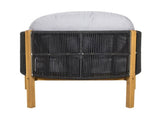 Grotta Outdoor Wood Club Chair, Dark Gray Rope with Gray Cushion N775P301130G