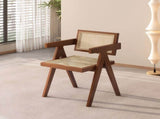 Modern Mid Century Dining Chair, Rattan Accent Chairs, Comfy Armchairs, Outdoor Wood Chairs with 35604800