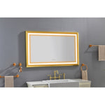 ZUN 48x30 Inch LED Frontlit Bathroom Mirror with Metal Frame, Wall Mounted Vanity Mirror with Smart 52931184