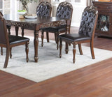 ZUN Majestic Formal Set of 2 Side Chairs Brown Finish Rubberwood Dining Room Furniture Intricate Design B011138659