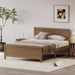 ZUN Wood Platform Bed Frame with Headboard, Mattress Foundation with Wood Slat Support, No Box Spring 05016759