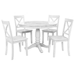 ZUN . 5 Pieces Dining Table and Chairs Set for 4 Persons, Kitchen Room Solid Wood Table with 4 Chairs 50272401