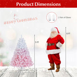 5ft Pink&White Xmas Tree - Flocked Snow-Melt Design, Sturdy Metal Stand, 456 Tips, Fireproof & 49245633