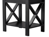 2PCS Side Intersection Style Bedside Table Coffee Table with Two-layer Drawer Black 31379383