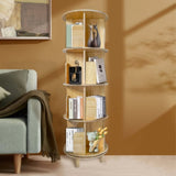 4-Layer Rotating Bookcase 360 Rotating Display Rack Pine Wood Rotating Bookshelf 25449992