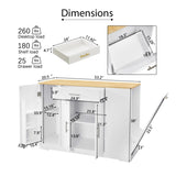 53'' Kitchen Storage Islands with Drawers and Trash Can Storage for Kitchen & Dining. Modern W1820P281267