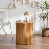 Retro Fashion Style Cylindrical Side Table with Vertical Texture Relief Design,Suitable for Living GL-W757102860