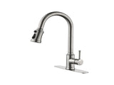 Single Handle High Arc Pull Out Kitchen Faucet,Single Level Stainless Steel Kitchen Sink Faucets 17336740