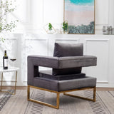 ZUN Lenola Contemporary Upholstered Accent Arm Chair, Gray T2574P164511