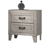 Contemporary White Wash 1pc Nightstand Bedroom Melamine Bedside Table Black Bar Pull Furniture B011P326726