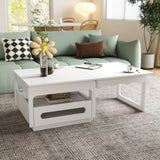 3 in 1 deformed Coffee Tables with Storage Cabinet for Living, Coffee Table with for Dining W331P280668