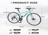 Shimano 7 Speed Hybrid Bike Aluminum Alloy Frame Double Disc Brakes 700C Road Bike For men women's W1019P264747
