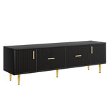 ZUN U-Can Modern TV Stand with 5 Champagne Legs - Durable, Stylish and Spacious, TVs Up to 75'' WF300599AAB