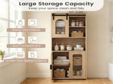 59" Freestanding Storage Cabinet with Sliding Door & Adjustable Feet, Modern Floor Cabinet for 39978508