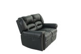 Plush Relax 1pc Manual Motion Loveseat Black Color Bonded Leather 2-Seat Couch Armrest Cushion B011P205579