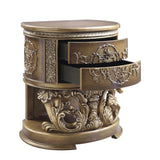 Brown and Gold 2-Drawer Nightstand B062P215401