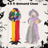 4.5FT Halloween clown decoration with LED eyes and phrase recording 44208862