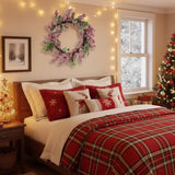 Christmas Pinecone Wreath 18x18x4.5" Timeless Red Frosted Wall Wall Hanging Berry Ring Holiday Door 39503145