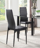 ZUN Modern Style Black Metal Finish Side Chairs 2pc Set Faux Leather Upholstery Contemporary Dining Room B011P156153