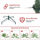 Artificial 7ft Flocked pencil Christmas Tree with 469 PVC Branch Tips, 200L Warm white led, Foldable 51236978