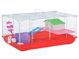 Red 18.5" Two-Story Hamster Cage, Small Animal Habitat with Included Exercise Wheel for Dwarf 15931565