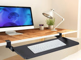 Adjustable Under Desk Keyboard Tray, Retractable Sliding Design, Carbon Steel Construction, 80022259