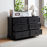 ZUN Modern Farmhouse 6-Drawer Chest of Drawers for Bedroom, Wooden Bedroom Drawer Dresser with 6 Storage W2275P224406