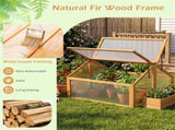 Fir Wood Garden Greenhouse with Dual Adjustable Roof Vents, Portable Cold Frame for Extending 99796614