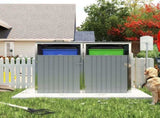 Garbage Bin Shed Stores 2 Trash Cans Metal Outdoor Bin Shed for Garbage Storage,54 cubic feet of 19835680