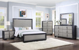 Silver and Black 2-Drawer Nightstand B062P209013