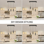 ZUN Angelina 5 - Light Cylinder Kitchen Island Pendant[No Bulb][Unable to ship on weekends, please place 79255435