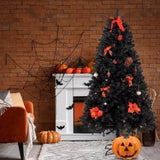 ZUN 7.5ft 2500 Branches Without Lights Without Pine Cones Tied Tree Structure Christmas Tree Black 48049194