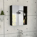 ZUN Labelle Medicine Cabinet With Mirror, Five Internal Shelves, Single Door -Black B20091924