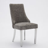 Rayon Cloth Flocking Chenille Dining Chairs Channel Kitchen Dinner Chair Comfy Fabric Upholstered 09269863