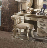 Gold Patina and Bone Vanity Stool with Nailhead Trim B062P208997