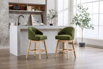 ZUN Bar Stools Set of 2 Counter Height Chairs with Footrest for Kitchen, Dining Room And 360 Degree 39089228