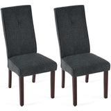 ZUN Dark Grey Dining Chairs Urban Style Fabric Parson Chairs Kitchen Living Room Armless Side Chair with W1516P182405