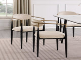 Modern Contemporary 2pcs Side Chairs Taupe Fabric Upholstered Ultra Stylish Chairs Set B011139605