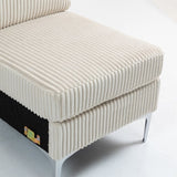 Modular Sectional Sofa Armless Seat Module, Corduroy Sectional Couch, Single Couch Modular Armless W3098P257002