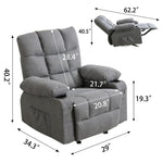 ZUN Vanbow.Recliner Chair Massage Heating sofa with USB and side pocket 2 Cup Holders W152173019