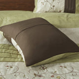 Embroidered 7 Piece Comforter Set Green Queen B03597123