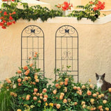 2 Pack Metal Garden Trellis 86.7" x 19.7" Rustproof Trellis for Climbing Plants Outdoor Flower W1586P268038
