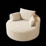 50"L Corduroy Sponge single sofa,No Assembly Required,Fluffy Modern Sleeper Chair for Living room, W834P337431