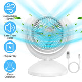 Air Circulator Desk Fan Portable Desktop Rechargeable Oscillating Fan with 4 Speeds 360 Degree Tilt 57460143
