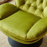 ZUN Swivel Leisure chair lounge chair velvet APPLE GREEN color with ottoman W1805103944
