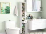 Slim Tall Bathroom Storage Cabinet 8" x 8" x 71" Narrow Floor Organizer with Adjustable Shelves 95366906